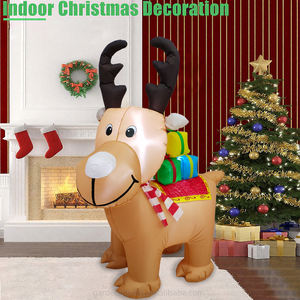 Renard joyeux de 1,5 m portant des boîtes cadeaux - Lumière LED IP44 étanche, décoration gonflable de Noël pour la cour, l'hôtel, le jardin, la pelouse, la fête - Product Image 3