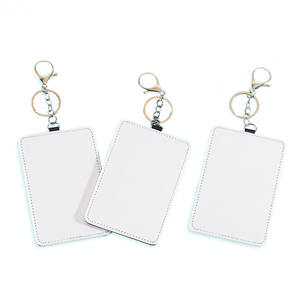 ซองใส่บัตรป้ายสีขาวแบบ DIY ผ้าโพลีเอสเตอร์ + ที่ใส่บัตรประชาชนแบบระเหิดหนัง PU สีดำพร้อมพวงกุญแจกุ้งก้ามกราม - Product Image 1