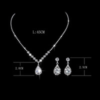 Parures de bijoux de luxe pour mariage, boucles d'oreilles et collier en zircon scintillant, accessoires de mariage, bijoux de mariée