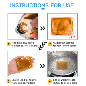 Cadeau de Noël Prix Bas Chauffe-Mains Activable par Clic Compresse Chauffante Réutilisable Instantanée à l'Acétate de Sodium Contre la Douleur - Product Image 4