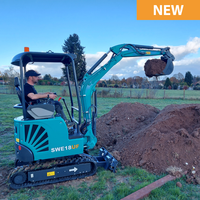Mini-excavatrice sur chenilles de marque chinoise renommée SWE18UF avec une capacité de godet de 0,04 m³ en stock à vendre