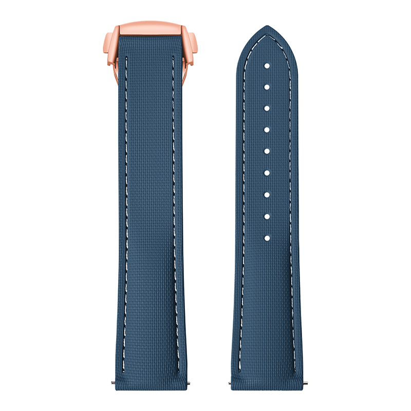 Royalblue(White line)-Rose Gold Buckle