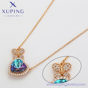 X000713660 xuping takı güzel leylak kolye kolye zarif basit moda 18K altın renk sadelik kolye