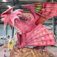 Dragon animé réaliste personnalisé Dragon de l'Ouest animatronique réaliste pour Halloween Game Show décoration avec mouvement des ailes