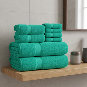 Solid Color Cotton Disposable Quick-Dry <b>Bath</b> Towel <b>Set</b> Green Rectangle Plain Dyed Skin-Friendly Hotel Adult - Product Image 1