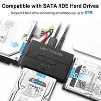 Convertidor de adaptador SATA IDE USB 3,0 para 2,5/3,5 pulgadas IDE SATA HDD SSD 12V 2A potencia para PC Macbook adaptador de disco duro para
