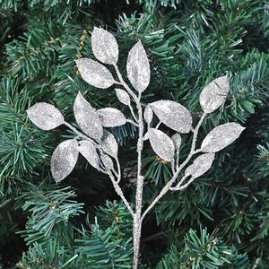 Guirlande de feuilles de houx artificielles en paillettes argentées HLC ODM pour Noël, bricolage, artisanat, arrangement de plantes, décoration, cadeau de fête - Product Image 2