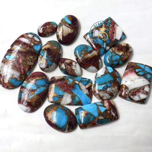 Lot de pierres de haute qualité en cuivre turquoise huître, polies à la main, pour la fabrication de bijoux, prix de gros - Product Image 2