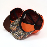 Gorro de Caza de Gamuza de 5 Paneles de Alta Calidad, Color Naranja Brillante, Bordado 3D Personalizado, Gorra de Béisbol con Visera de Camuflaje para Hombre y Mujer, Marca al por Mayor