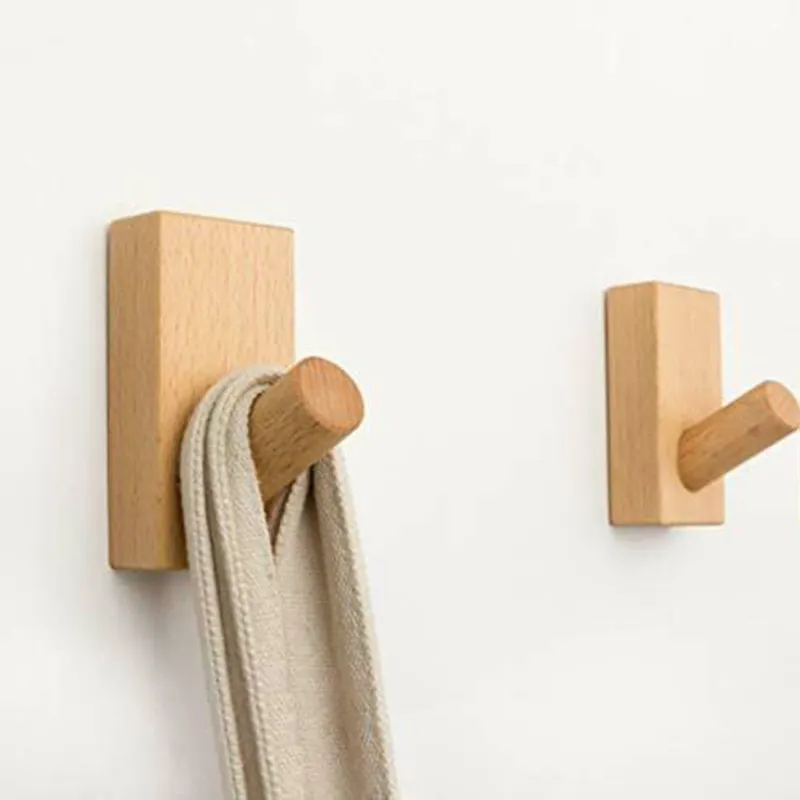 Gancho de madera sólida para colgar en la pared, colgador minimalista y creativo para bolsos, abrigos y sombreros