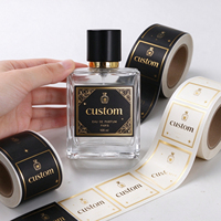 Étiquettes personnalisées de luxe en feuille d'or pour flacons de parfum, autocollants en papier imperméables pour emballages de parfums et eaux de parfum