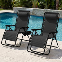 Chaise zéro gravité robuste de 300 lb avec table latérale grande et inclinable réglable