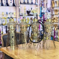 Support de narguilé de luxe en acier inoxydable Design d'art creux unique avec technique de miroir pour narguilé chicha fumer Shisha Bar
