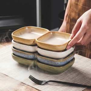 Rectangle 2-Compartment Sushi Soy <b>Sauce</b> Dishes Ceramic Two-Grid Barbecue Dipping <b>Sauce</b> Dishes for Hotel Restaurant - Product Image 3