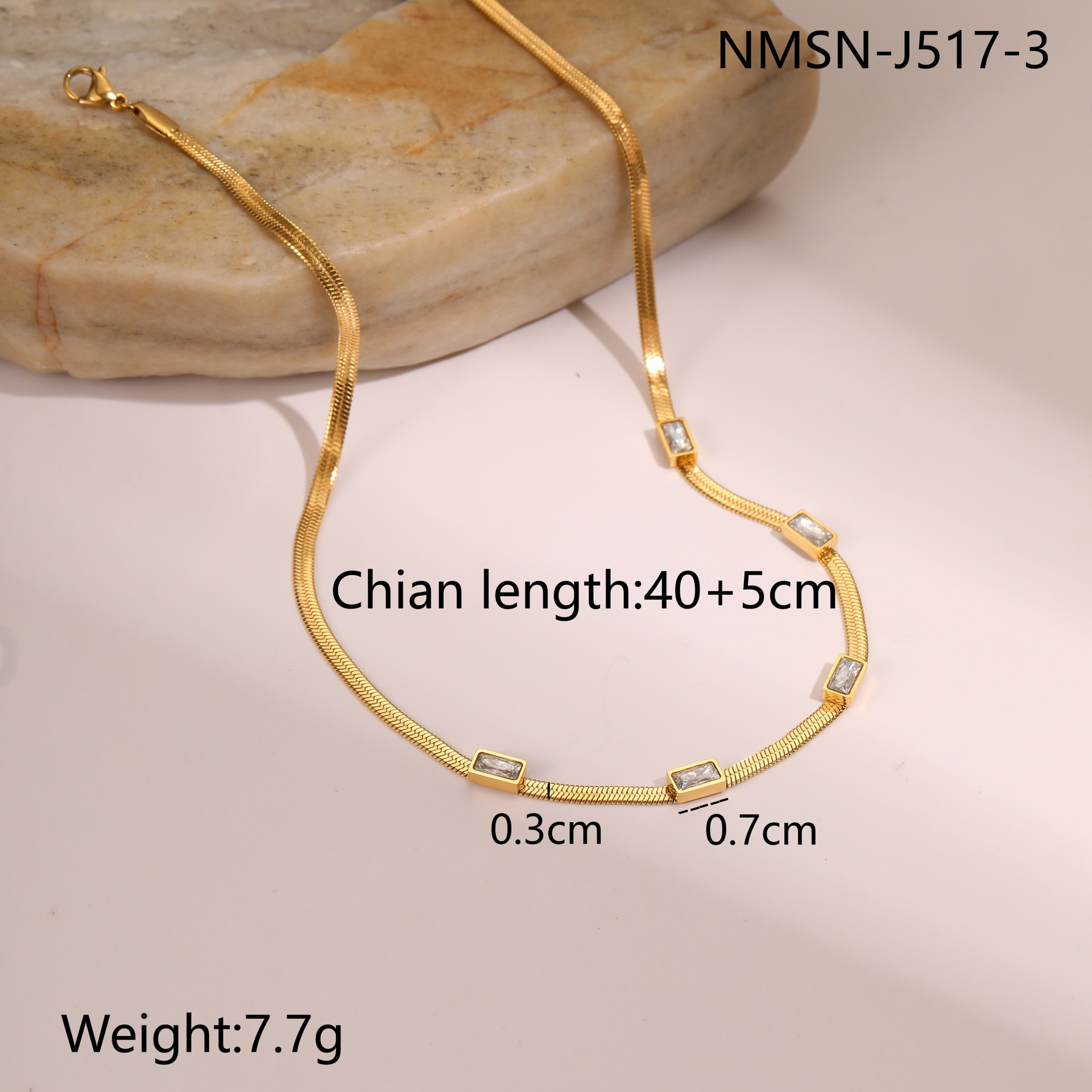 NMSN-J517-3 ทองคำขาวเซอร์คอน