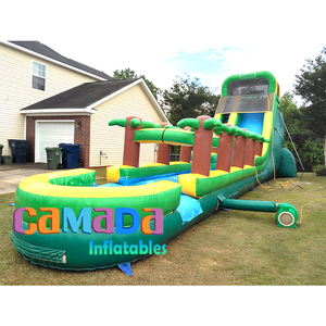 Water <b>Slide</b> Inflatable Giant <b>Green</b> Large Inflatable Water <b>Slide</b> with Pool Commercial Waterslide for Adults and Kids - Product Image 4