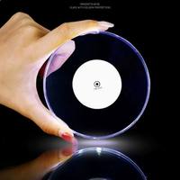 Sous-verre lumineux LED en acrylique, rond de 10 cm, changeant de couleur RGB, rechargeable, avec logo personnalisé pour les bars, les discothèques et les décorations de fête