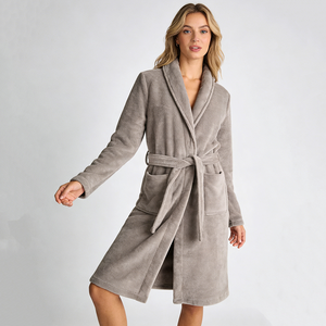 knee length dresses for ladies Terry Towelling Bathrobe Dressing Gown – Hooded or Shawl, 100% Cotton, —  www.thehouseofemily.com main image 0