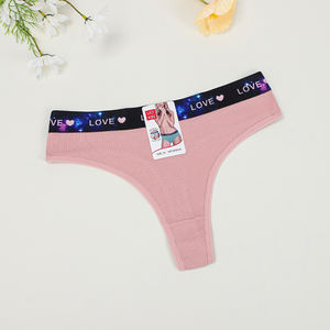 UOKIN Mutandine Sexy da <span class=keywords><strong>Donna</strong></span> con Stampa Love, Vita Bassa, <span class=keywords><strong>Perizoma</strong></span> a Taglio Alto, 100% Cotone, Bianche, Vendita all'Ingrosso con MOQ Basso - Product Image 6