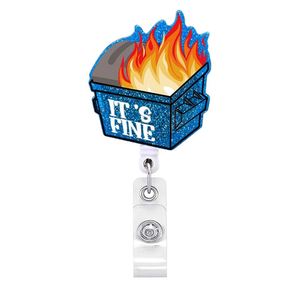 Porta credenciales retráctil X57 con diseño de llama y botella de medicina, estilo mixto, para estudiantes de enfermería, accesorios de enfermería y vida de enfermera - Product Image 4