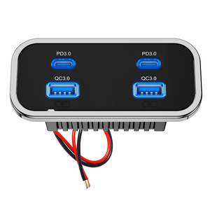 <span class=keywords><strong>Cargador</strong></span> <span class=keywords><strong>USB</strong></span> de 18W <span class=keywords><strong>USB</strong></span>-A y <span class=keywords><strong>20W</strong></span> Tipo <span class=keywords><strong>C</strong></span> 12V 24V de Montaje Empotrado para Coche, Camper, Camión, RV - Toma de Corriente de Carga Rápida - Product Image 1