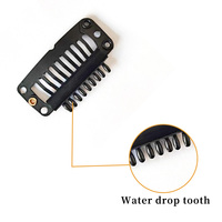 En gros 32mm 9 dents Goutte D'eau V Bouche Clip Extension De Cheveux Cap Outil Perruque Clip Topper Pinces À Cheveux