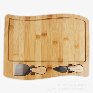Plateau à fromage en bambou 18x36cm avec couteau et spatule pour servir steak, pain, fruits, en-cas, usage domestique - Product Image 1