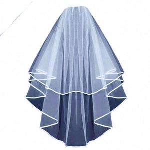 Velo de novia romántico de tul doble capa de 60-80 cm con cinta de encaje Mairun, el más vendido en EE. UU., para bodas y despedidas de soltera - Product Image 5