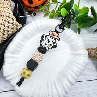 Porte-clés créatif en silicone en forme de chauve-souris fantôme, nouveau style, noir, cadeau d'Halloween