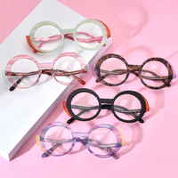 Monture de lunettes Borregls en acétate multicolore pour femme, lunettes de vue Vortex de haute qualité, monture ronde rétro, lunettes optiques pour homme 9354