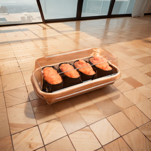 Stile giapponese usa e getta riciclabile resistente ai grassi vassoio di carta Kraft per il Sushi e pasticceria imballaggio per gli zuccheri - Product Image 2