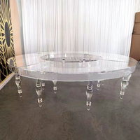 Moderner Luxus transparenter klarer Veranstaltung tisch Runder Bankett tisch Acryl Serpentine Hochzeits tisch