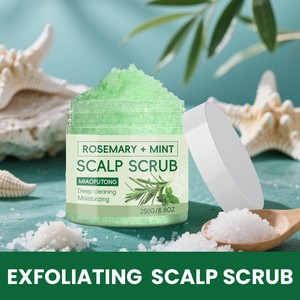 Gommage capillaire végétalien sans cruauté à la menthe et au romarin, hydratant et exfoliant, nettoyage en profondeur, contrôle du sébum pour des cheveux lisses et soyeux - Product Image 4