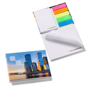 Bloc-notes autocollant à couverture rigide en gros, avec logo, pour l'école et le bureau - Product Image 1