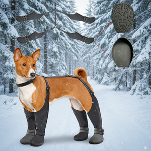 क्लासिक एंटी-गंदे कुत्ते जूते प्रतिबिंबित स्ट्रिप्स हार्ड-सोल्ड ठोस पैटर्न आउटडोर कुत्ते के जूते स्ट्रैप-अनुकूल अनुकूलित सेवाएं - Product Image 1