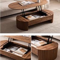 Nordique De Luxe Maison Woodset Salon Mesas De Centro Lift Top Table À Thé Ensemble En Bois De Luxe Centre De Café Table Basse