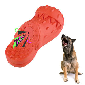 Jouet à mâcher neutre en caoutchouc pour <span class=keywords><strong>chien</strong></span>, rouge, avec saveur de bœuf et de crème, jouet sonore pour animaux de compagnie - Product Image 1