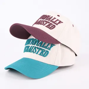 Özel nakış logosu yetişkin erkek kap 5 Panel Unisex spor kap özel beyzbol şapkası