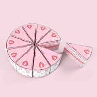 10 Stück/Set Dreieckige Kuchenförmige Süßigkeiten-Box Rosa Blau Schokoladen-Geschenkverpackung für Geburtstagsfeier-Dekoration