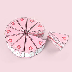 Set di 10 Scatole a Forma di Torta Triangolare per Dolci e <span class=keywords><strong>Caramelle</strong></span>, Confezioni Regalo Rosa e Blu per Cioccolatini, Decorazioni per Feste di Compleanno - Product Image 4