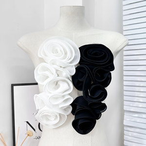 Simplicidad Dacron 3D decoración Floral forma de flor accesorios de vestido de novia parche Floral desmontable accesorio de ropa DIY - Product Image 3