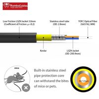 Câble de brassage à fibre optique blindé extérieur OEM ODM 164ft50m OM4 MM LC vers LC, pour enterrage direct, industriel, TPU, Multimode 40GB100GB avec P