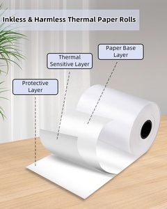 Miễn phí mẫu <span class=keywords><strong>2</strong></span> 1/4 "x50' nhiệt giấy không dễ dàng để phai nhiệt giấy cuộn cho nhà hàng đơn đặt hàng - Product Image 3