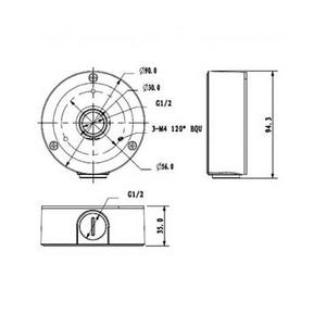 DAHUA PFA134 custodia elettronica e strumenti per montaggio a soffitto per telecamere a cupola CCTV da 91mm di diametro - Product Image 5