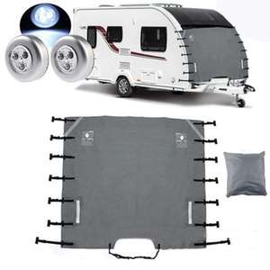 Parasol de Tela Oxford 210D Negro Gris para Parabrisas de Autocaravana/Cubierta Delantera de Caravana, Fácil de Instalar, Portátil, para Viajes - Product Image 3