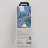 Cable Micro-USB/USB-C 3 en 1 Wopow de TPE para Cámara, Auriculares y Carga 3A, con Malla de Protección, 100cm, Almacenamiento de Datos Portátil, Estuche Metálico Negro