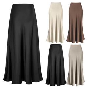 Nuovo Stile Europeo e Americano, Gonna Lunga <span class=keywords><strong>in</strong></span> Velluto Colorato a Linea A per Donne, Design Semplice - Product Image 1