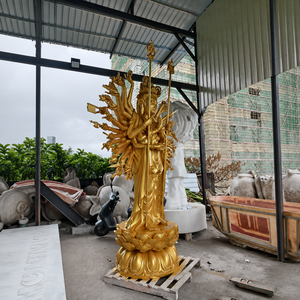 Maßgefertigte Vergoldete Guan Yin Buddhistische Statue Skulptur aus Glasfaser 3D-Druck Buddhistische Artikel Buddhistische Gartenfigur Kunst Großhandel - Product Image 5