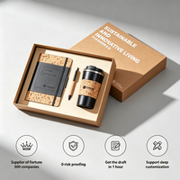 Coffret Cadeau d'Entreprise Personnalisable OEM ODM Écologique et Durable : Carnet A5 en Liège, Stylo et Tasse à Café