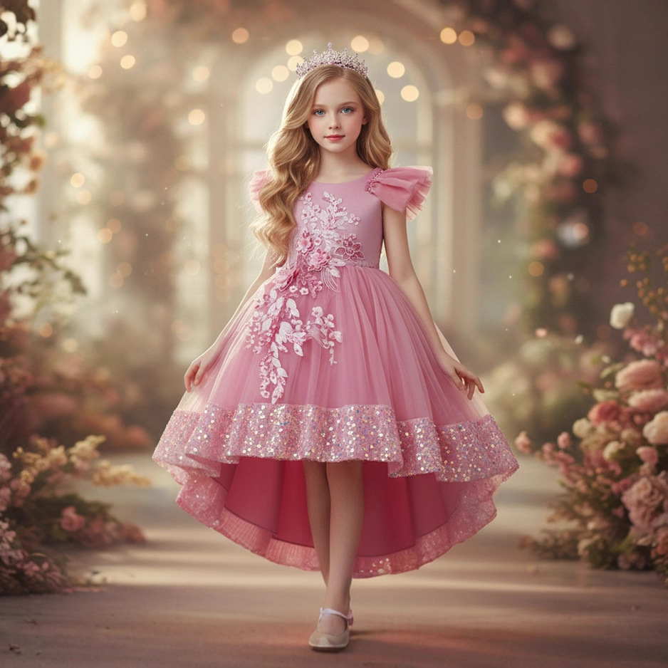 Girls Princess Party Dress - Christmas Pageant Tutu Snowflake Gown For Weddings & Graduation - View #12
